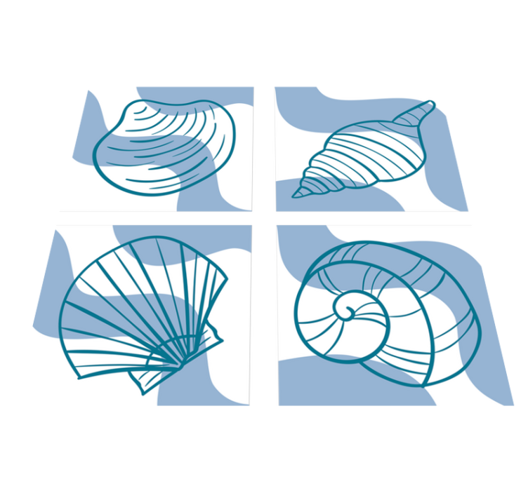 Alfombra vinílica de animales con patrones de conchas - TenVinilo