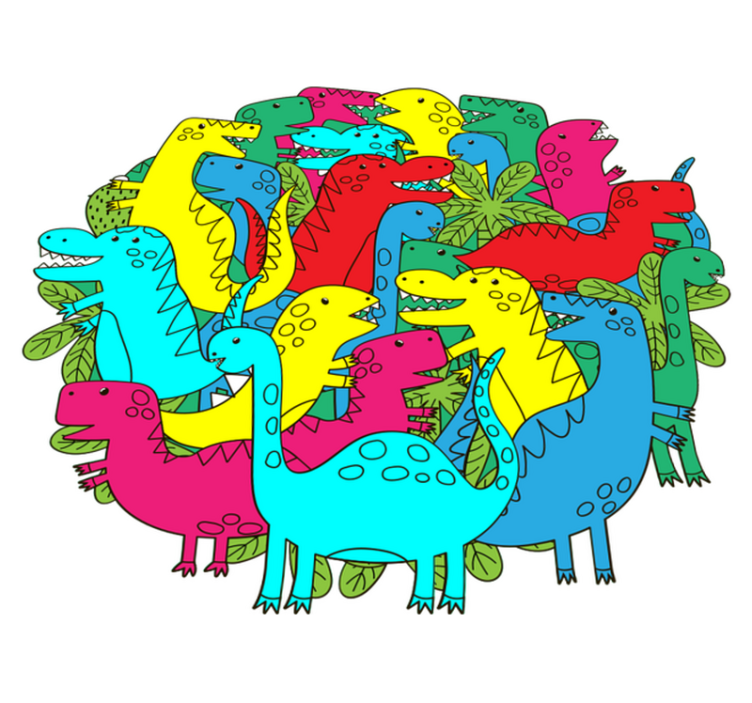 Alfombra vinílica de animales dinosaurio colorido - TenVinilo