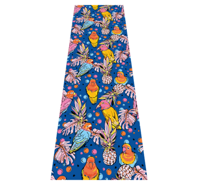 Alfombra vinílica de animales plumaje colorido - TenVinilo