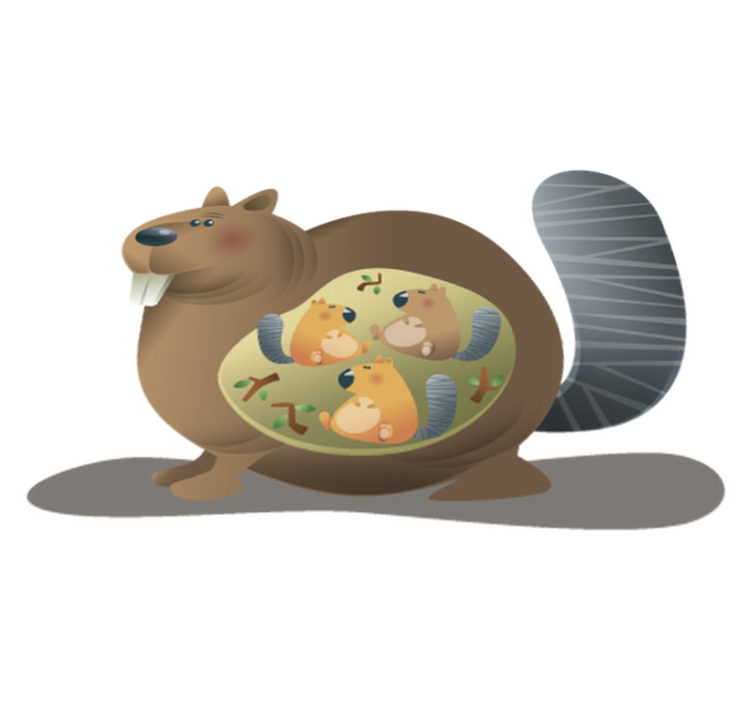 Alfombra vinílica de animales madre ardilla - TenVinilo