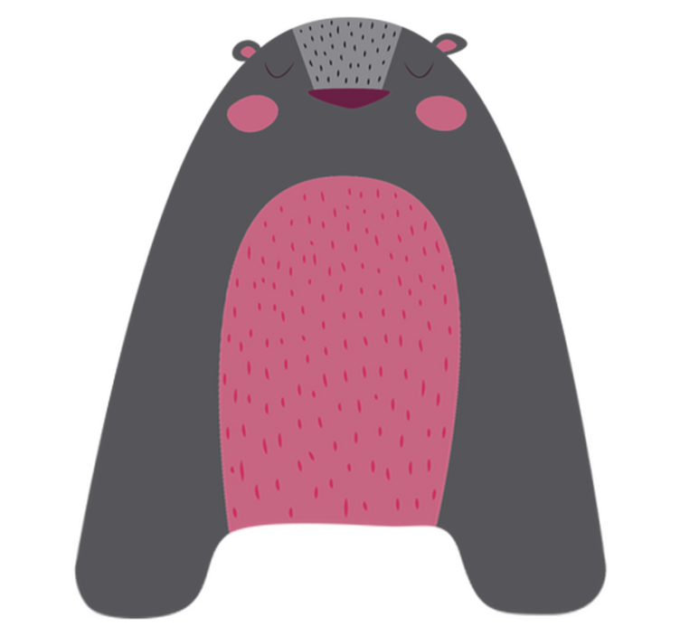 Alfombra vinílica de animales oso gris para niños - TenVinilo