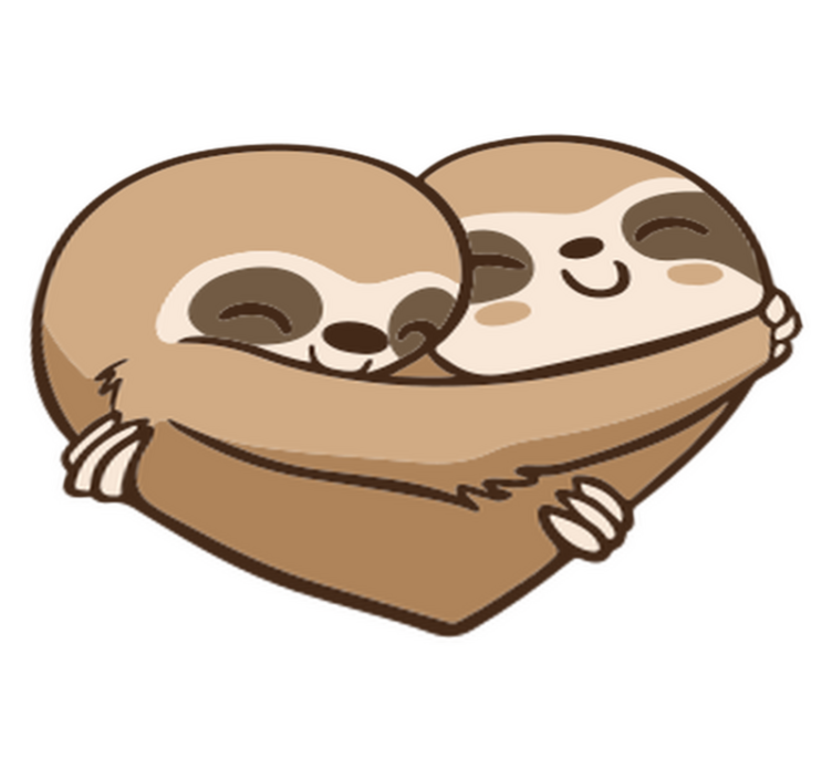 Alfombra vinílica de animales corazón perezoso anime - TenVinilo