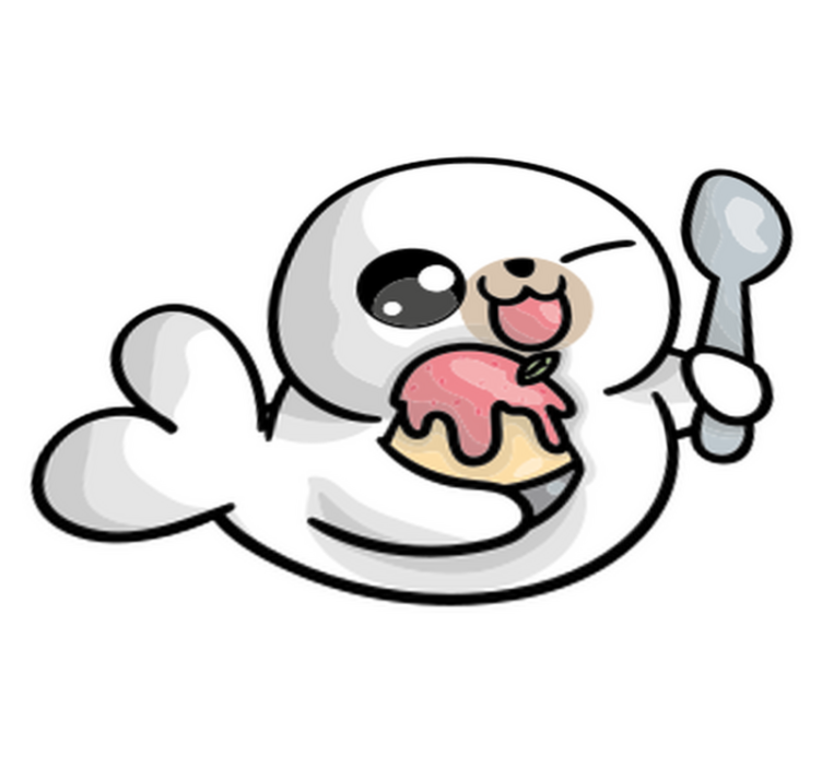 Alfombra vinílica de animales foca bebé anime - TenVinilo