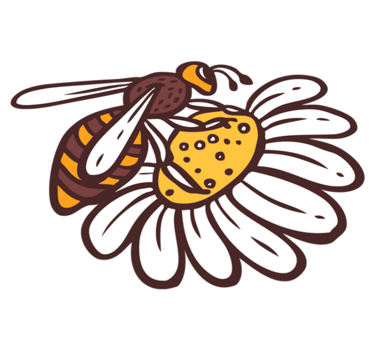 Alfombra vinílica de animales abeja sobre flor - TenVinilo