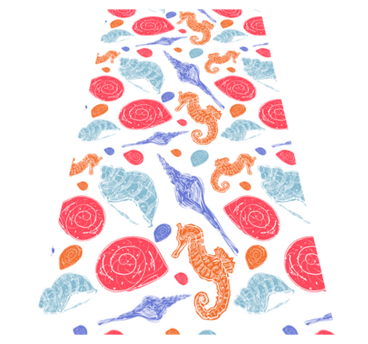 Alfombra vinílica de animales azulejos submarinos - TenVinilo