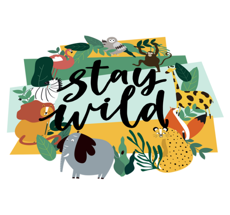 Alfombra vinílica de animales de la jungla corona - TenVinilo