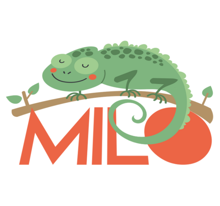 Alfombra vinílica de animales camaleón con nombre - TenVinilo