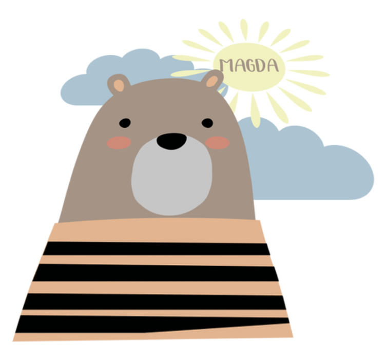 Alfombra vinílica de animales oso marrón personalizable - TenVinilo