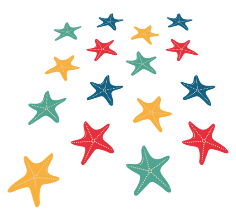 Alfombra vinílica de animales estrella de mar colorida - TenVinilo