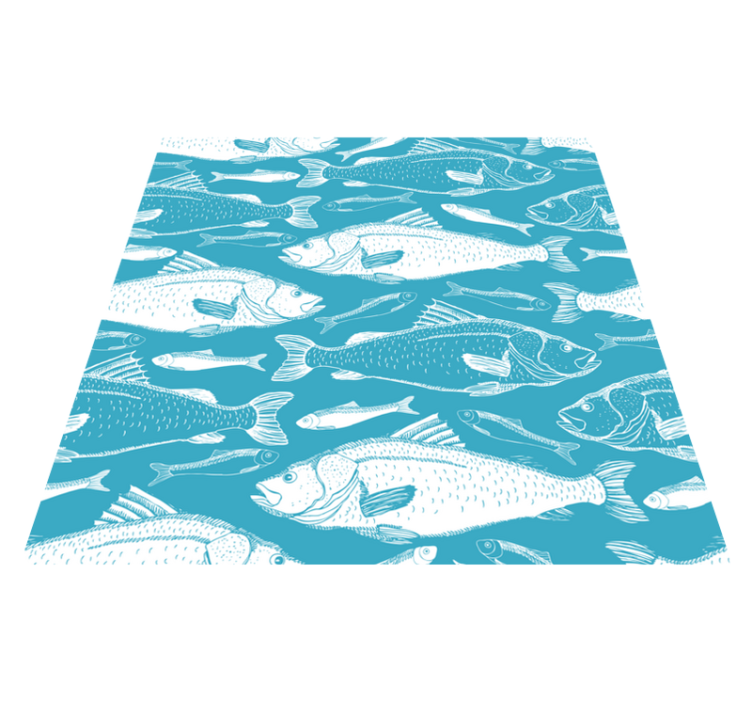 Alfombra vinílica de animales patrón de peces acuáticos - TenVinilo