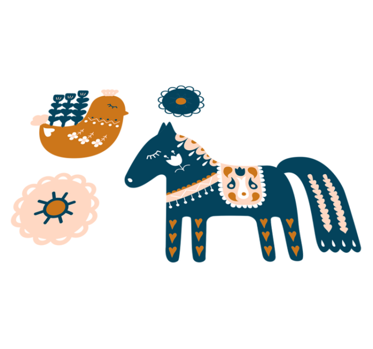 Alfombra vinílica de animales animales folclóricos coloridos - TenVinilo