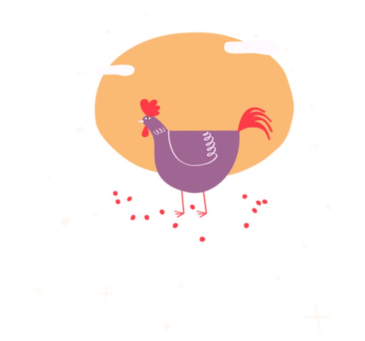 Alfombra vinílica de animales gallina de granja encantadora - TenVinilo