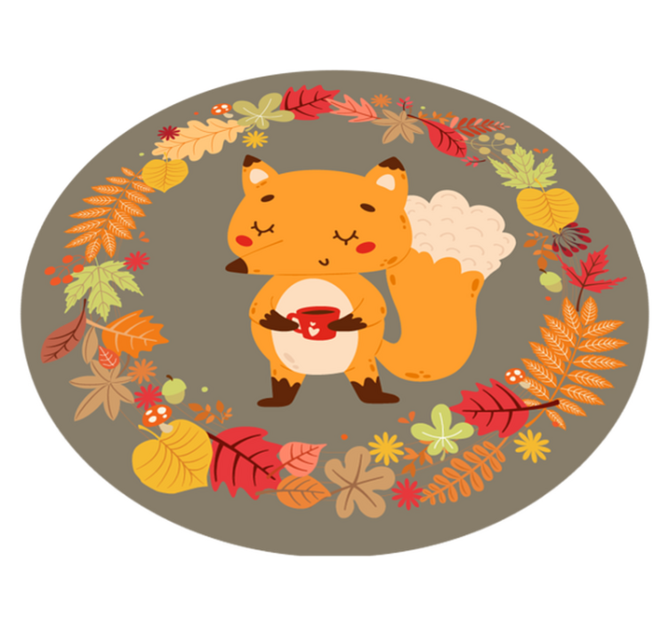 Alfombra vinílica de animales escultura de zorro encantador - TenVinilo