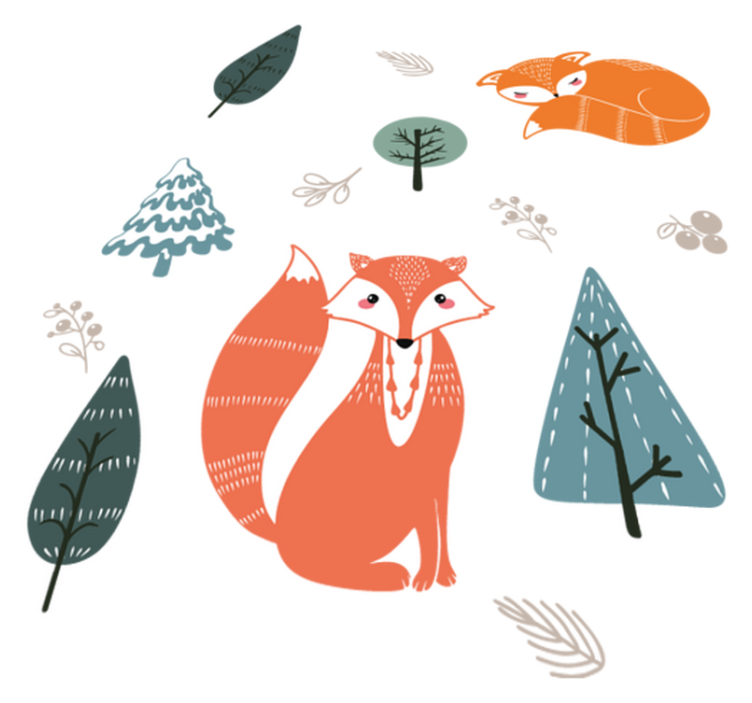 Alfombra vinílica de animales diseños de zorros fantásticos - TenVinilo