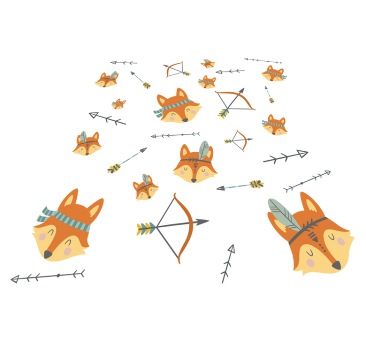 Alfombra vinílica de animales caras de zorro feliz - TenVinilo