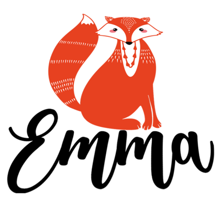 Alfombra vinílica de animales ilustración de zorro lindo - TenVinilo