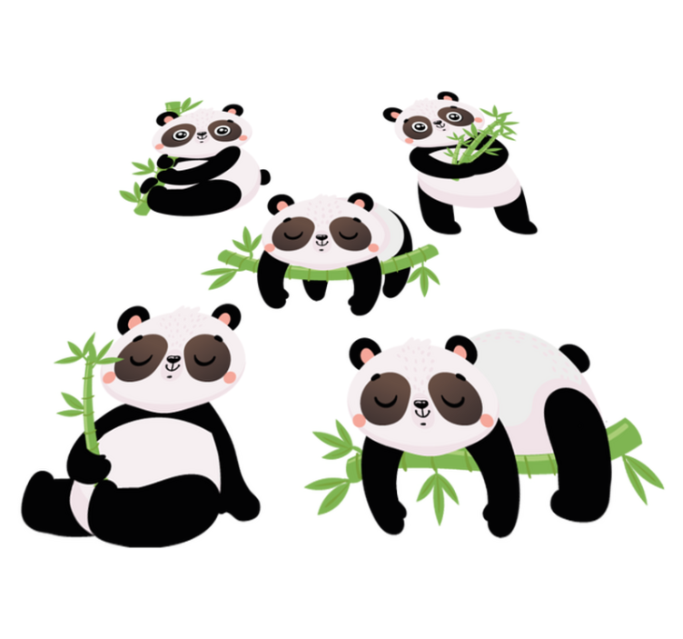 Alfombra vinílica de animales ilustraciones de panda lindo - TenVinilo