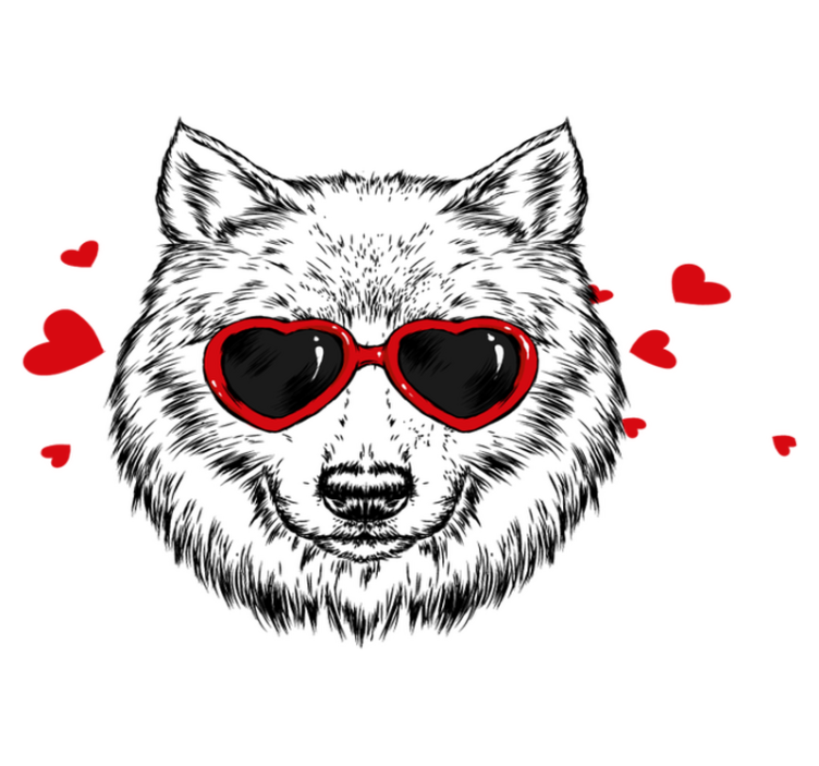 Alfombra vinílica de animales lobo juguetón - TenVinilo