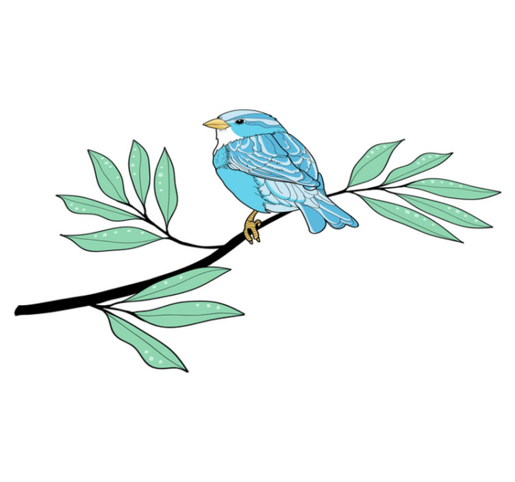 Alfombra vinílica de animales ave azul plumosa - TenVinilo