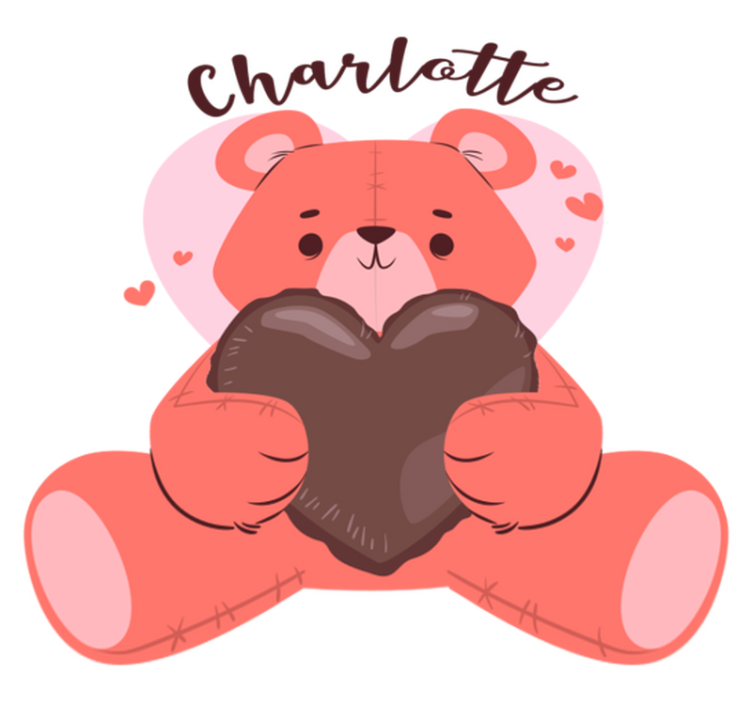 Alfombra vinílica de animales oso tierno con corazón - TenVinilo