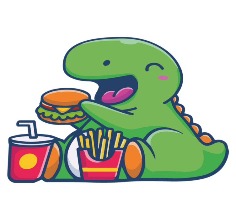 Alfombra vinílica de animales dinosaurio verde feliz - TenVinilo