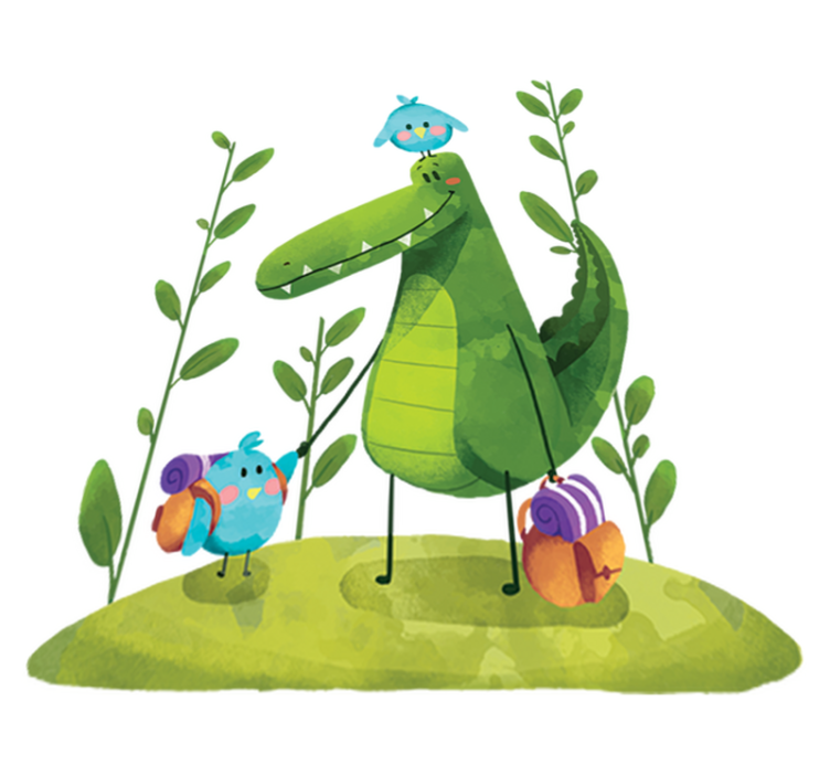 Alfombra vinílica de animales amigos del lago - TenVinilo