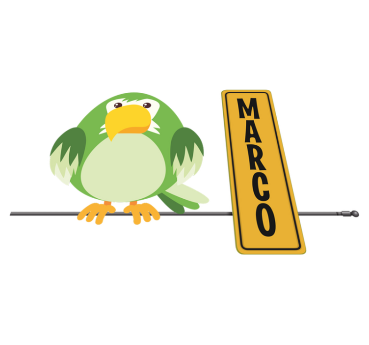 Alfombra vinílica de animales loro salvaje con nombre - TenVinilo