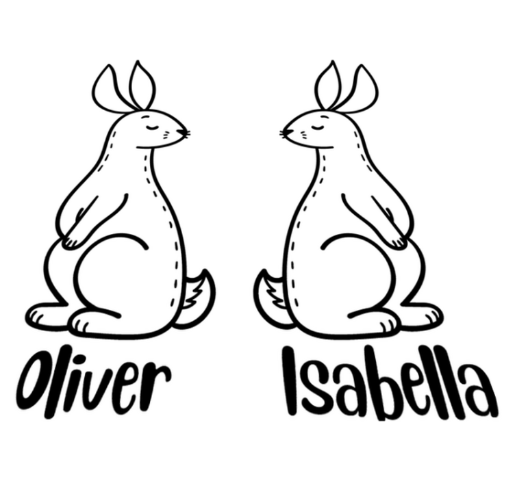 Alfombra vinílica de animales con conejitos personalizados - TenVinilo