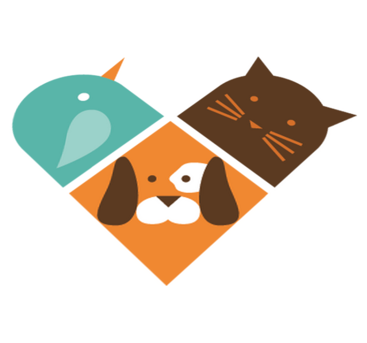 Alfombra vinílica de animales caras de animales coloridas - TenVinilo