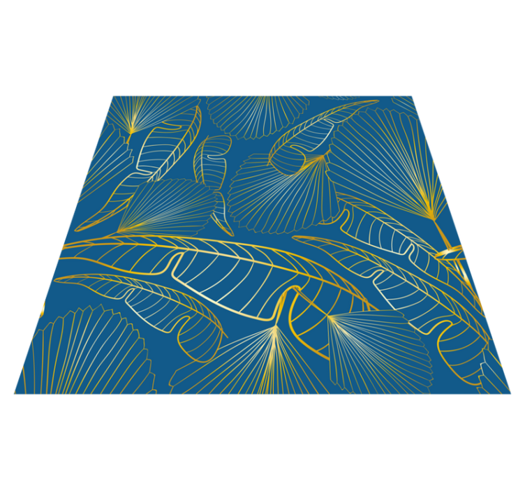 Alfombra vinílica flores hojas doradas - TenVinilo