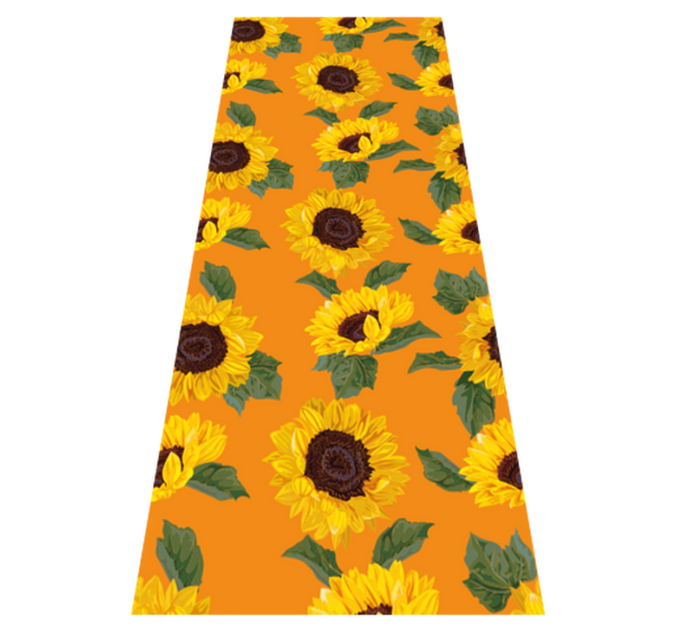 Alfombra vinílica flores girasol naranja - TenVinilo