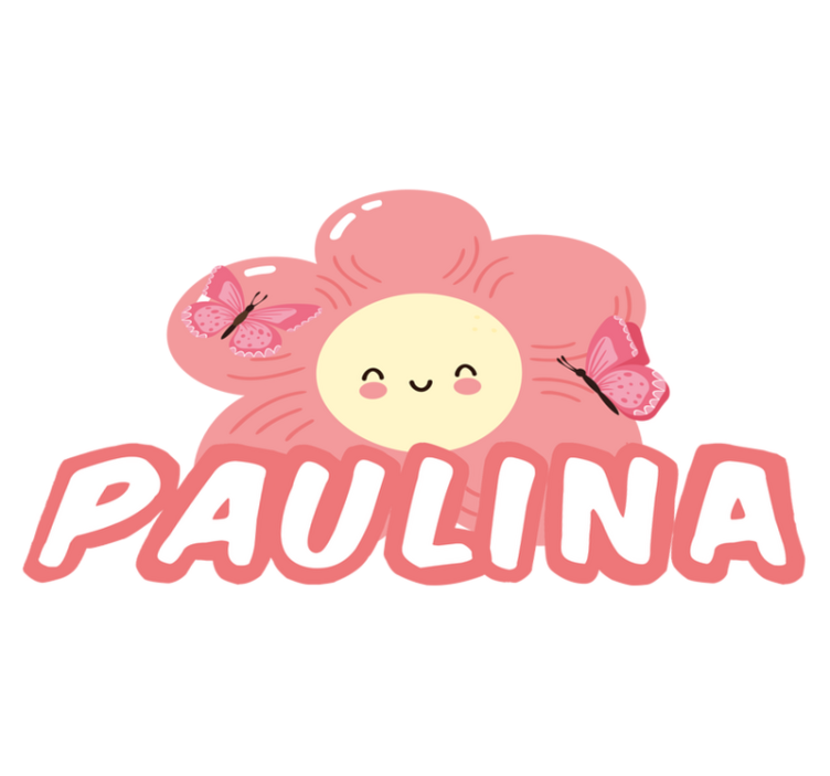 Alfombra vinílica flores mariposa y nombre - TenVinilo