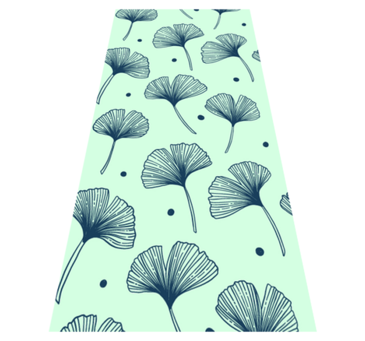 Alfombra vinílica cocina estampado floral azul - TenVinilo