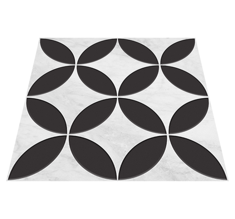 Alfombra vinílica baño azulejos florales hidráulicos - TenVinilo