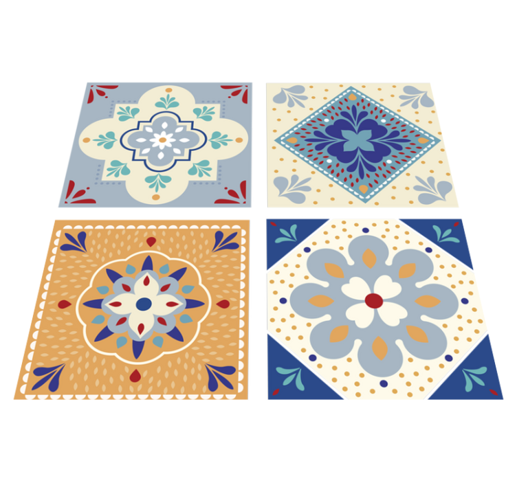 Alfombra vinílica baño paleta colorida - TenVinilo