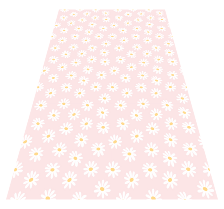 Alfombra vinílica flores patrón de margaritas - TenVinilo
