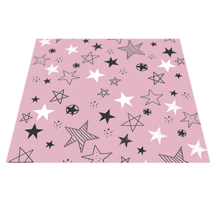 Alfombra vinílica estrellas patrón rosa y negro - TenVinilo