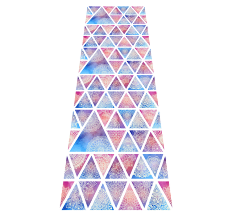 Alfombra vinílica geométrica triángulos florales étnicos - TenVinilo
