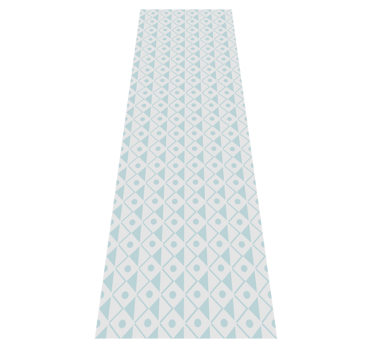 Alfombra vinílica geométrica diseño de rombos azul y blanco - TenVinilo