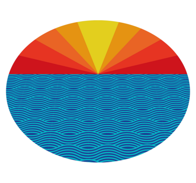 Alfombra vinílica naturaleza atardecer retro - TenVinilo