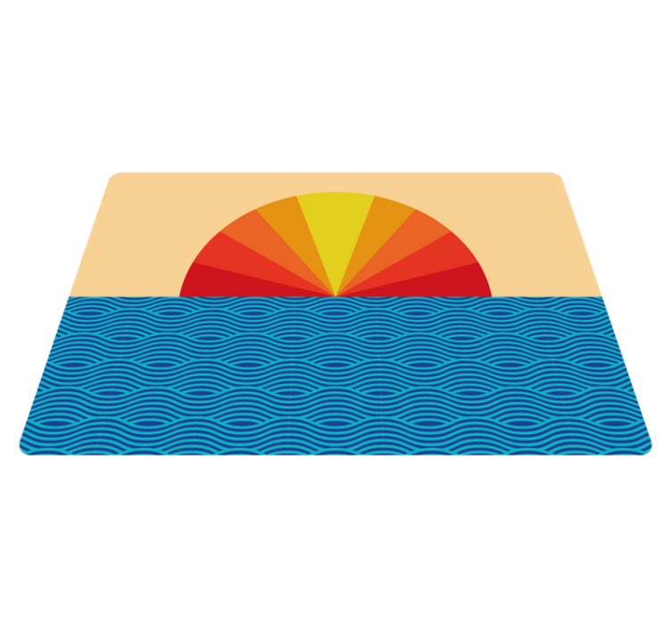 Alfombra vinílica naturaleza atardecer vintage - TenVinilo