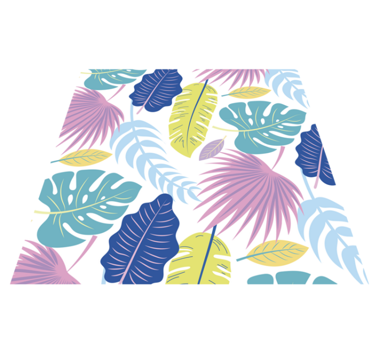 Alfombra vinílica naturaleza patrones de hojas coloridas - TenVinilo