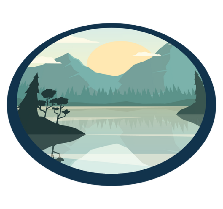 Alfombra vinílica naturaleza reflejo serene de montaña - TenVinilo