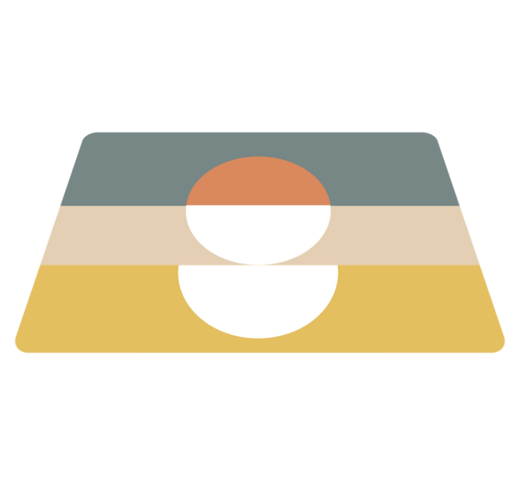 Alfombra vinílica geométrica arte abstracto con círculos - TenVinilo