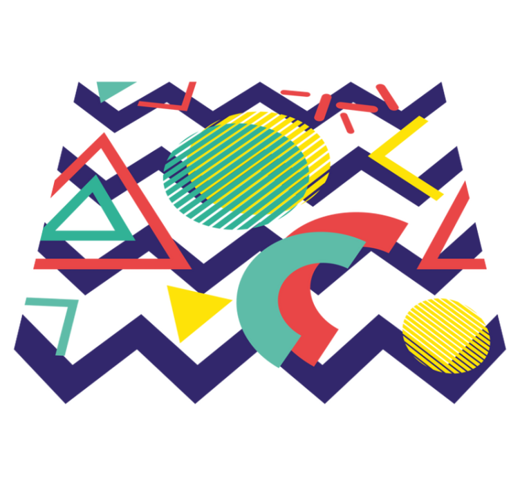 Alfombra vinílica geométrica patrón colorido - TenVinilo