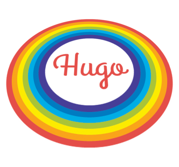 Alfombra vinílica infantil círculo arcoíris con nombre - TenVinilo