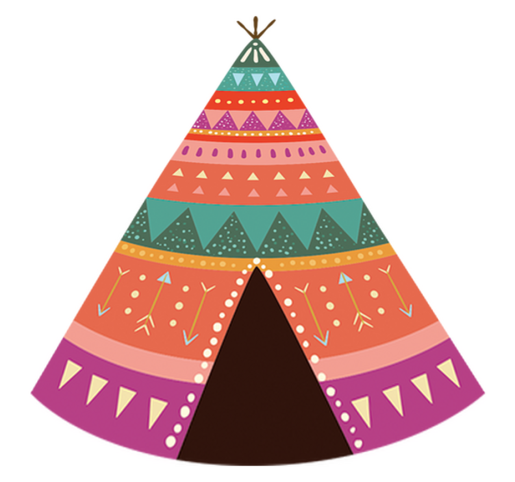 Alfombra vinílica infantil cabecero tienda india - TenVinilo