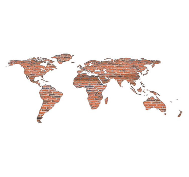 Alfombra vinílica mapamundi vinilo pared ladrillo - TenVinilo