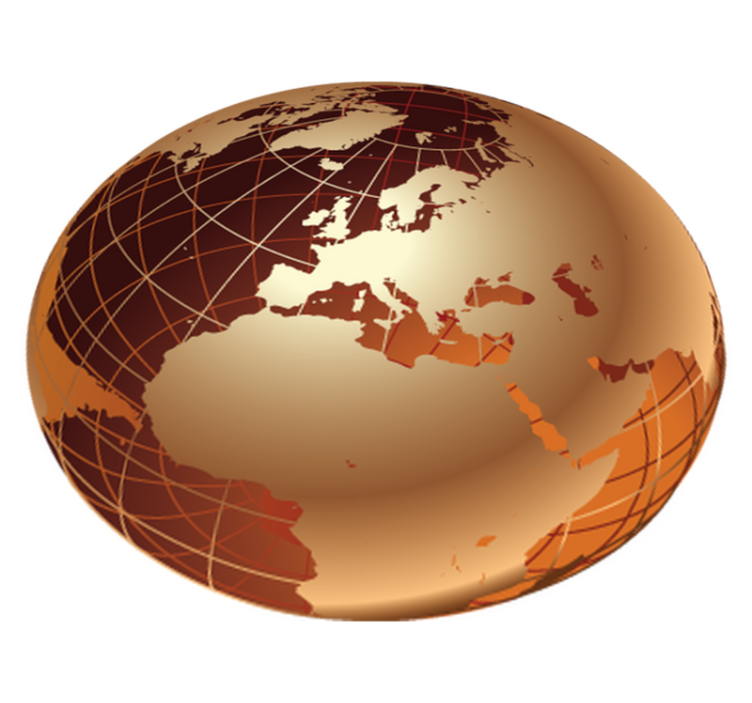 Alfombra vinílica mapamundi vinilo dorado europa - TenVinilo