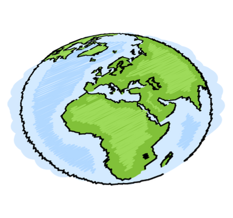 Alfombra vinílica mapamundi ilustración tierra - TenVinilo